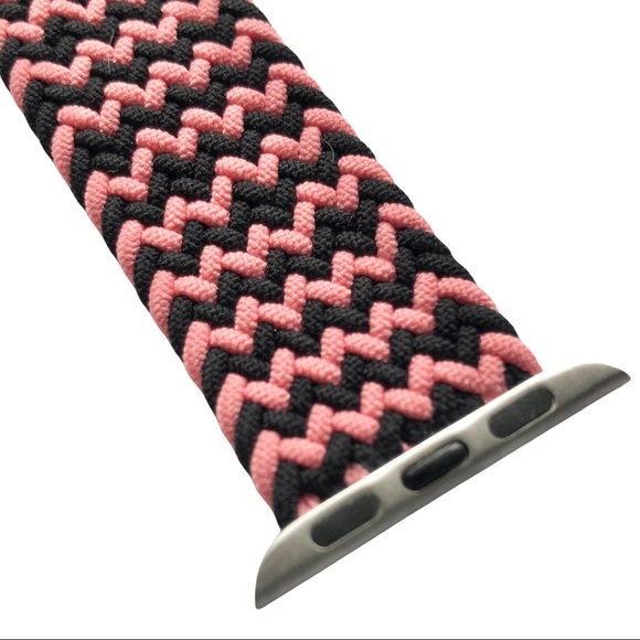 Elastic Adjustable Band Apple Watch 38/40/41mm Pink Black Chevron Stretchy - Picture 7 of 9